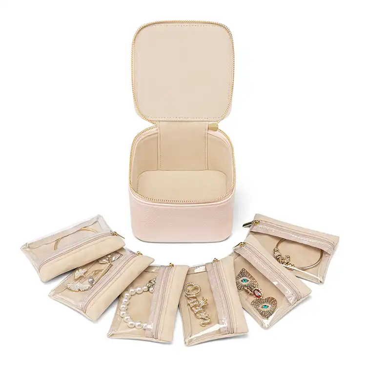 Travel Jewelry Case with Velvet Jewelry Bag Mini Pouch