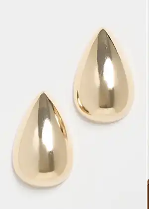 By Adina Eden Solid Chunky Teardrop Hoop Earrings