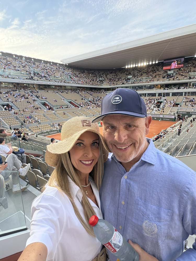 Alisa and husband at French Open