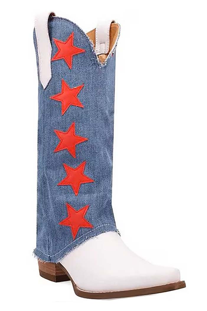 Glory Days Leather Denim Boots