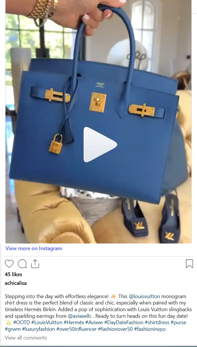 Hermès Birkin Sellier Bag on Instagram