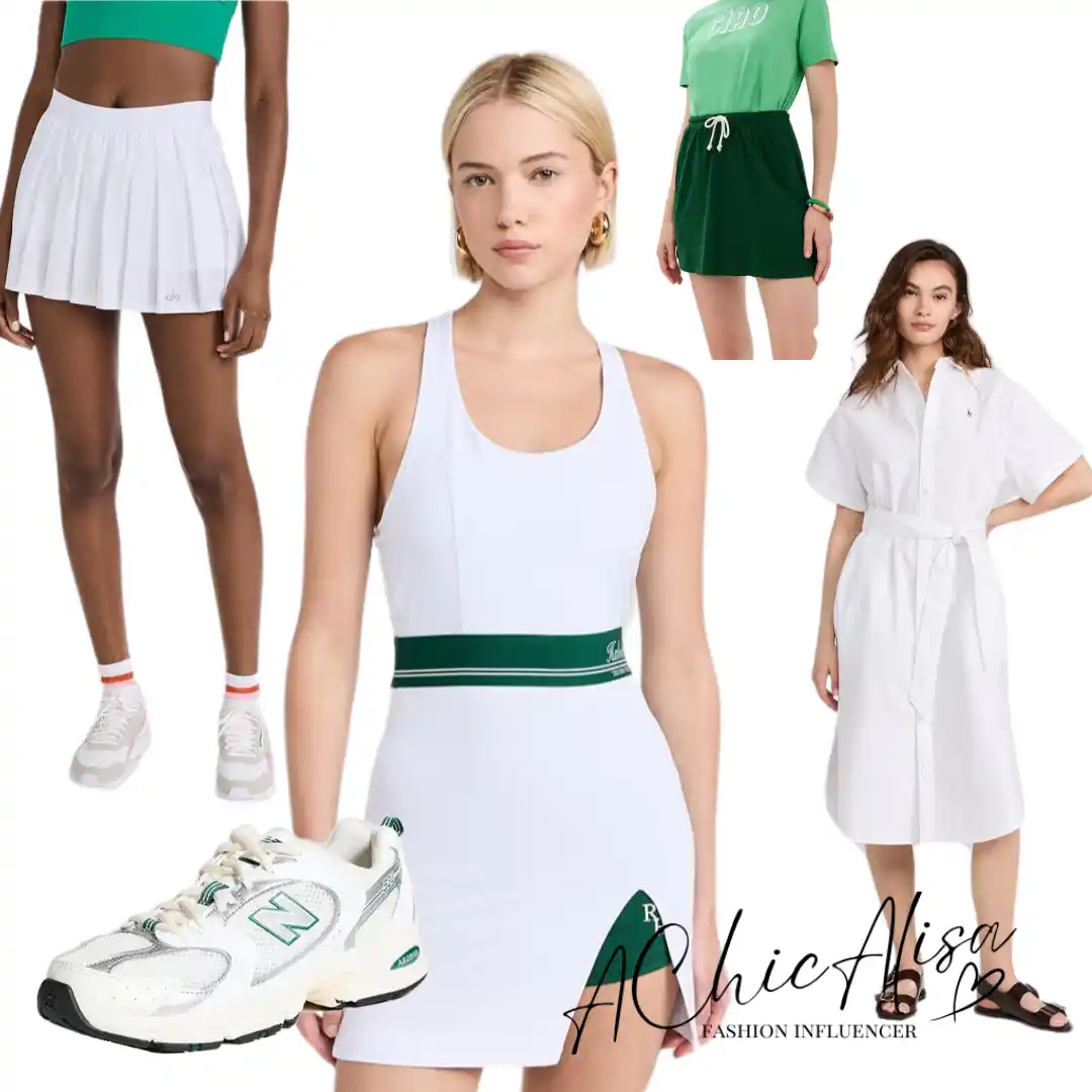 White and Green Women's Sports Fashion